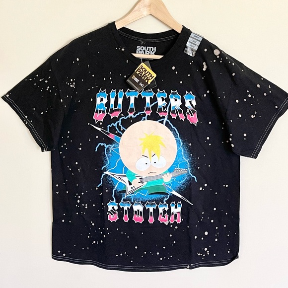NEW South Park Butters Stotch Metal Splatter Graphic Black T Shirt Adult Large - Picture 3 of 9
